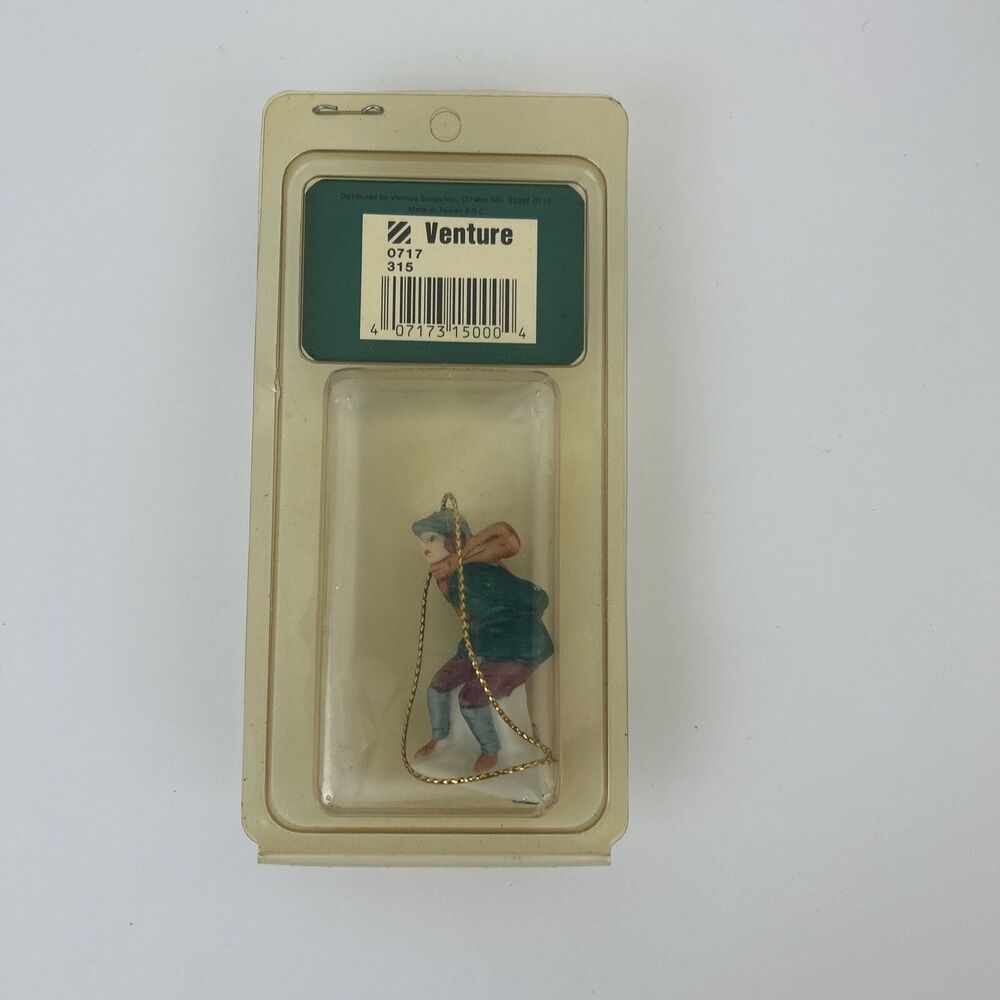 Vintage Memories Collection Porcelain Figurine Ornament Boy W/Sack Venture NIP